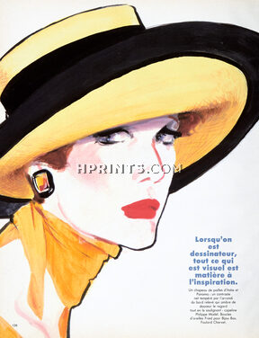 Les chapeaux signés Gruau, 1986 - René Gruau Fashion Illustration, Text by Marie-Christine Delacroix, 6 pages