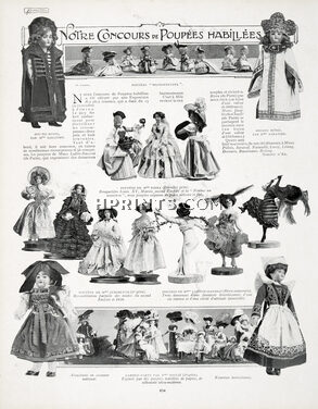 Concours de Poupées Habillées 1908 Riera, Saratoff, Jungbluth, Soulié, Lafitte-Désirat (Danseuses)