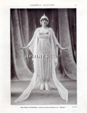 Le Minaret 1913 Mme Cora Laparcerie, Myriem, Costumes de Paul Poiret dessinés par José de Zamora