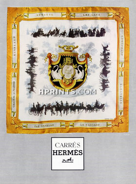 Hermès (Carrés) 1957 Scarf Le Bois de Boulogne