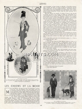 Les Chiens et la Mode, 1913 - Miss Forsane "Dogs & Fashion" Sighthound, Spitz, Bulls, Yorkshire, French Bulldog Loulou, Text by Marcelle Tinayre, 4 pages