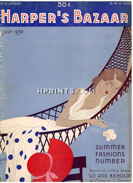 Harper's Bazaar July 1930 Léon Bénigni Cover, Hammock