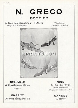 N. Greco (Shoes) 1924 Bottier