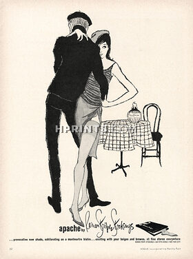 Roman Stripe (Hosiery) 1960 Apache, Stockings