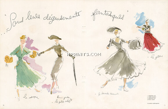 Christian Dior, Pierre Balmain, Christian Dior, Maggy Rouff 1947 Raymond Baumgartner