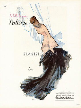 Valisère (Lingerie) 1948 René Gruau, Nightgown