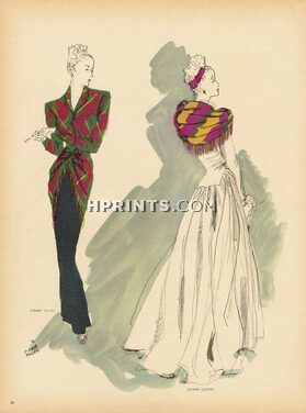 Pierre Pagès 1946 Jeanne Lanvin, Robert Piguet, evening gown