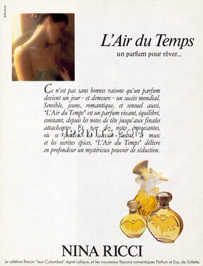 Nina Ricci (Perfumes) 1986 L'Air du Temps, Crystal Lalique, Photo David Hamilton