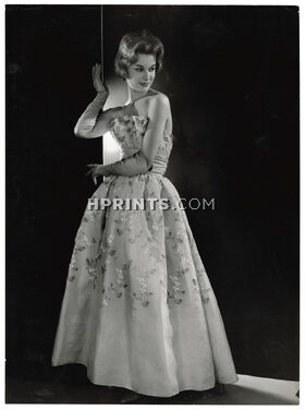 Nina Ricci 1957 Original Photography, "Premier Bal" Evening Dress