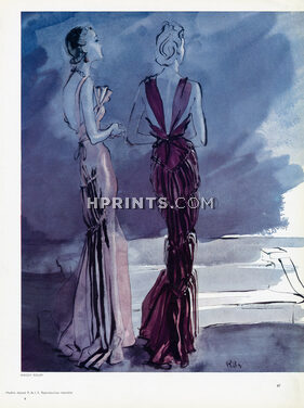 Maggy Rouff 1936 Bouët-Willaumez, backless Evening Gown