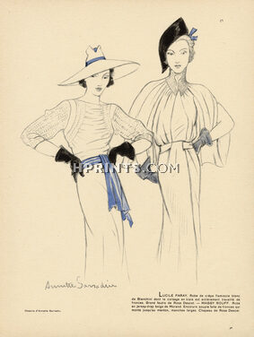 Annette Sarradin 1936 Lucile Paray, Maggy Rouff, Rose Descat