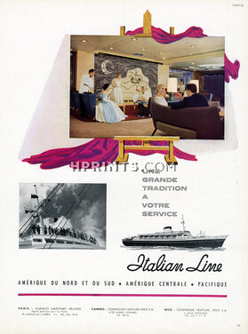 Italian Line (Ship Company) 1956 Ocean Liner