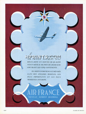 Air France 1950 Réseau Aérien Mondial