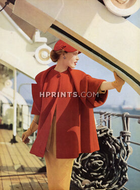 Jean Patou 1952 Croisière, Manteau E. Meyer, Robe G. Pétillault, Photo Pottier