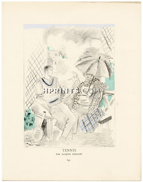 Tennis, 1924 - Jacques Demachy. La Gazette du Bon Ton, n°10