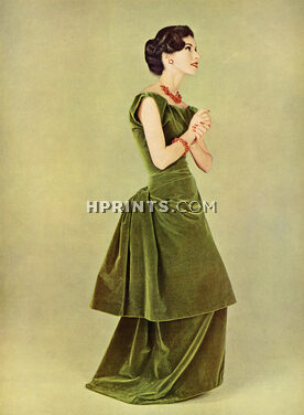 Cartier 1957 Corail et Or, Necklace, Bracelet, Earrings, Evening Dress by Grès, Velvet Ducharne, Photo Pottier