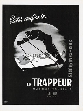 Le Trappeur (Sillans, Isère) 1949 Skis, Chaussures, Pierre Frat