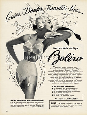 Boléro 1957 Brassiere, Garter belts, Pin-up