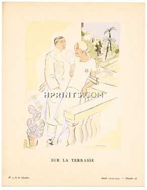 Sur la Terrasse, 1924 - Roger Chastel. La Gazette du Bon Ton, 1924-1925 n°5 — Planche 36