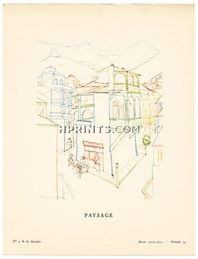 Paysage, 1924 - Lado Goudiachvili. La Gazette du Bon Ton, 1924-1925 n°5 — Planche 39