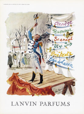 Lanvin (Perfumes) 1958 Guillaume Gillet, Circus, Sword-Swallower