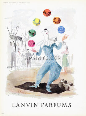 Lanvin (Perfumes) 1956 Guillaume Gillet, Clown Circus Juggler