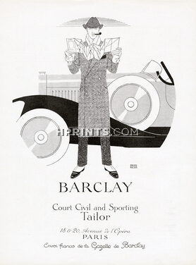 Barclay (Men's Clothing) 1925 Bernard Boutet de Monvel