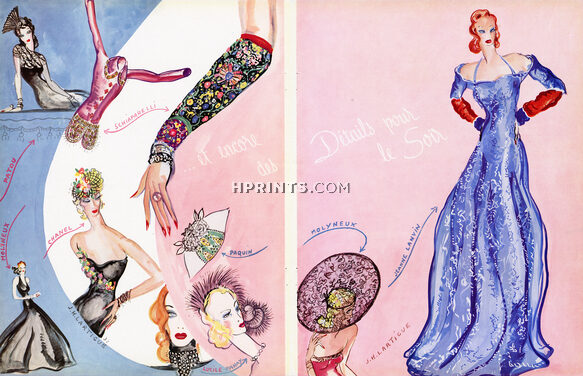 J. H. Lartigue 1937 Jeanne Lanvin, Chanel, Schiaparelli, Jean Patou, Fashion Illustration