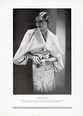 Maggy Rouff 1932 Evening Gown, Cape, Fashion Photography