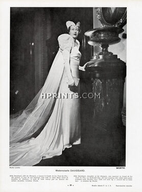 Worth 1934 Mlle Davidsard, Wedding Dress, Photo Studio Lorelle