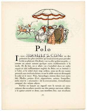 Polo, 1921 - Jacques Brissaud La Gazette du Bon Ton, Texte par Gérard Bauër, 4 pages