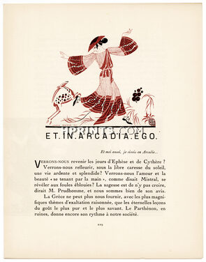 Et in Arcadia ego, 1921 - George Barbier Dancer, Greek, La Gazette du Bon Ton, Texte par Gilbert Charles, 4 pages