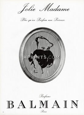 Pierre Balmain (Perfumes) 1964 Jolie Madame, René Gruau
