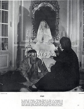 Jacques Fath 1947 Wedding Dress, Mr Jacques Fath & Christian Berard Portraits, Photo Schall