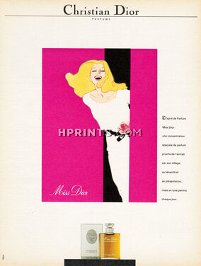 Christian Dior (Perfumes) 1983 René Gruau, Miss Dior