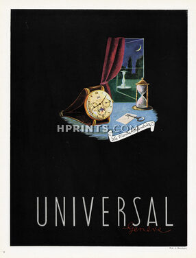 Universal 1945 Montre-Calendrier, Pub. J Brochard