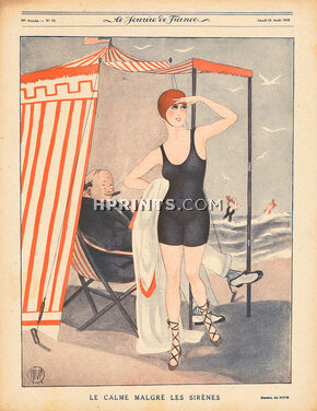 Le Calme Malgré les Sirènes, 1918 - Nive Bathing Beauty, Swimwear, Beach