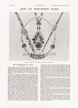 Une Exposition de Rubis, 1930 - Mauboussin Necklace, Bracelet, Pendant