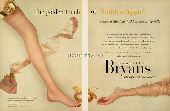Bryans (Hosiery) 1953 Golden Apple Stockings, Photo Blumenfeld