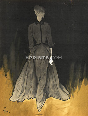 Lucien Lelong 1947 Evening Gown, René Gruau