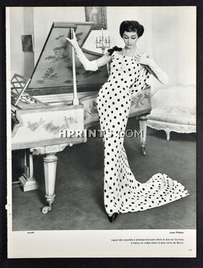 Jean Patou 1957 Polka Dots Evening Dress, Photo Gouffé