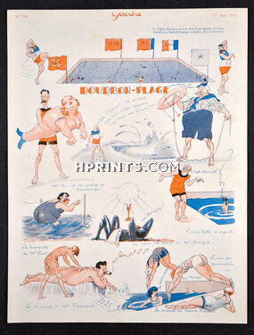 Bourbon-Plage, 1932 - D'Es Politicians at the Beach, Palais Bourbon