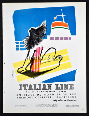 Italian Line (Ship Company) 1955 Jean Colin, Transatlantic Liner