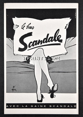 Scandale (Hosiery, Stockings) 1953 René Gruau
