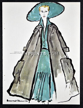 Christian Dior 1950 Dress and Coat, Shantung, Blossac