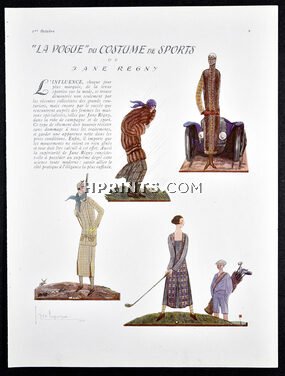 La Vogue du Costume de Sports de Jane Regny, 1924 - Sports Fashion, Golf, Hunting... Georges Lepape