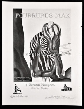 Fourrures Max 1927 Max Perfume, Jean Dupas, Art Deco
