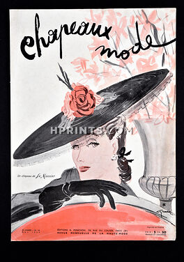 Le Monnier (Millinery) 1939 René Gruau, Cover