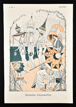 Ombrelles d'Aujourd'hui, 1913 - Armand Vallée New Parasols, Summer Dresses, Fashion Satire