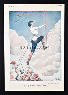 L'Alpiniste Emballée, 1916 - Gerbault Climber, Women In Sports